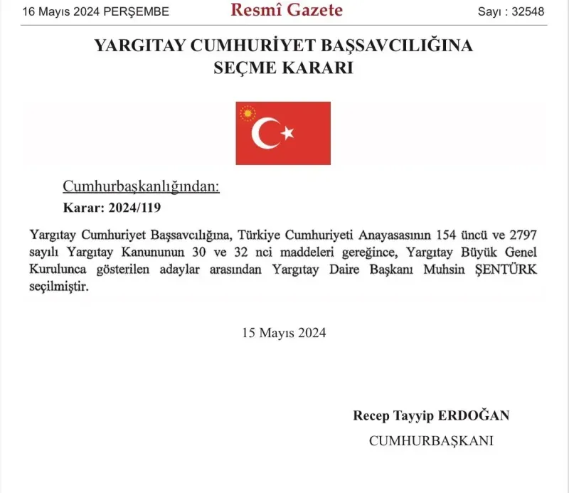 Son Dakika! Yeni Yargıtay Başsavcısı Belli Oldu!